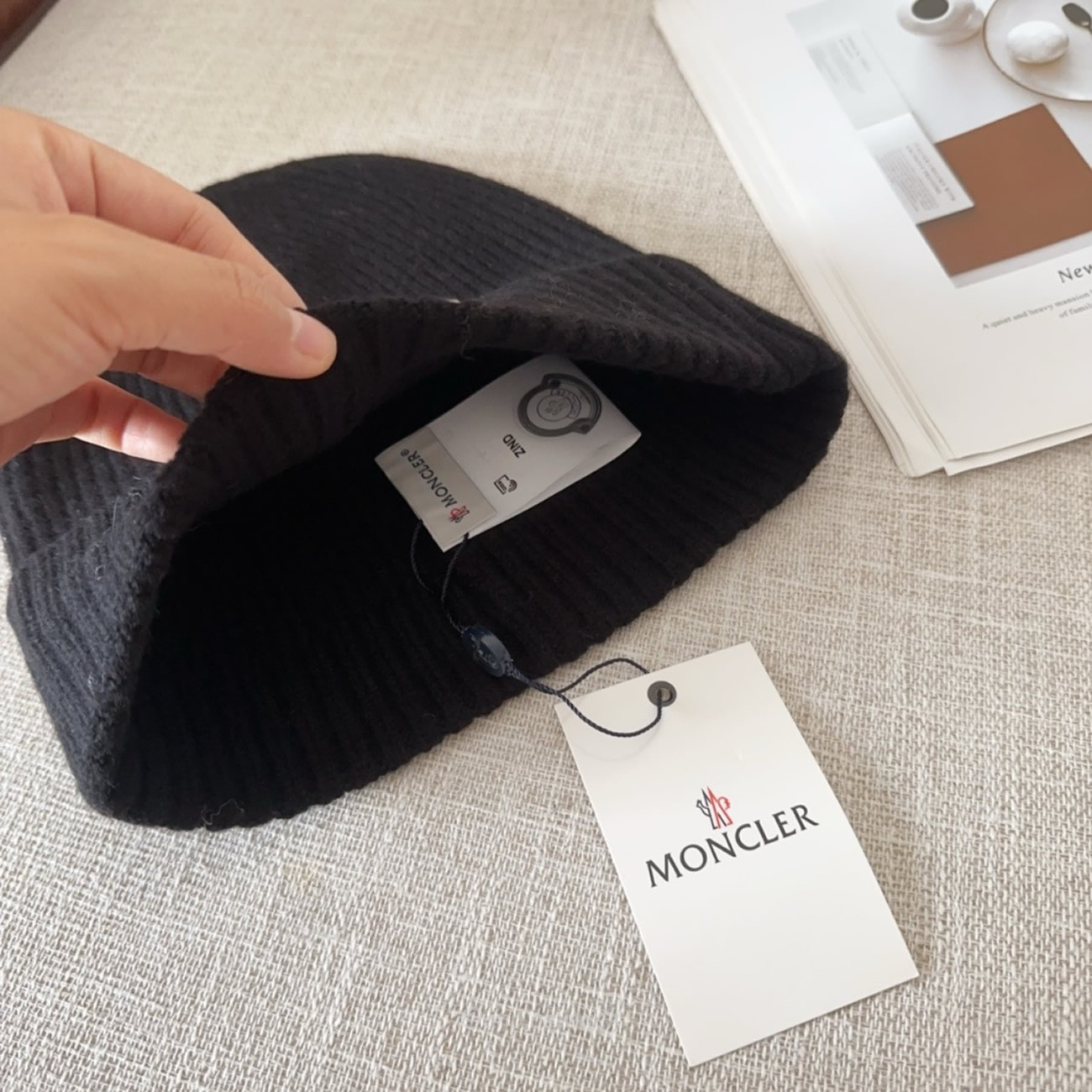 Moncler Logo Patch Beanie Black (5) - newkick.org